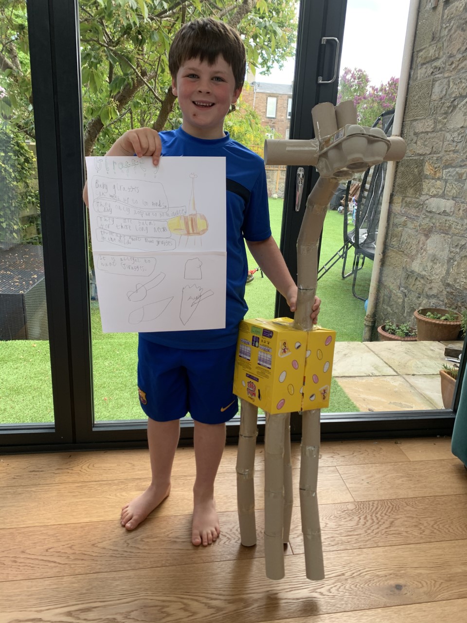 Wilf with his giraffe poster